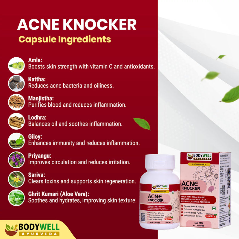 Acne Knocker, 500mg, Veg. Capsules