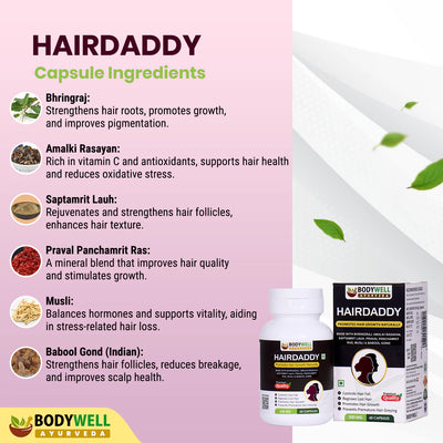 HairDaddy, 500mg, Veg. Capsules