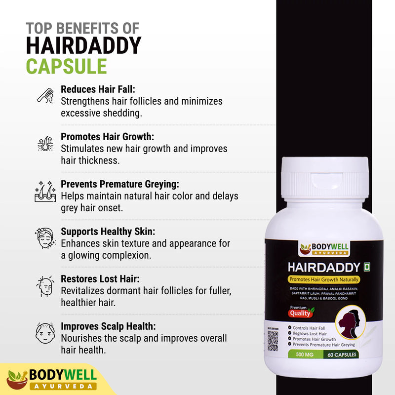 HairDaddy, 500mg, Veg. Capsules