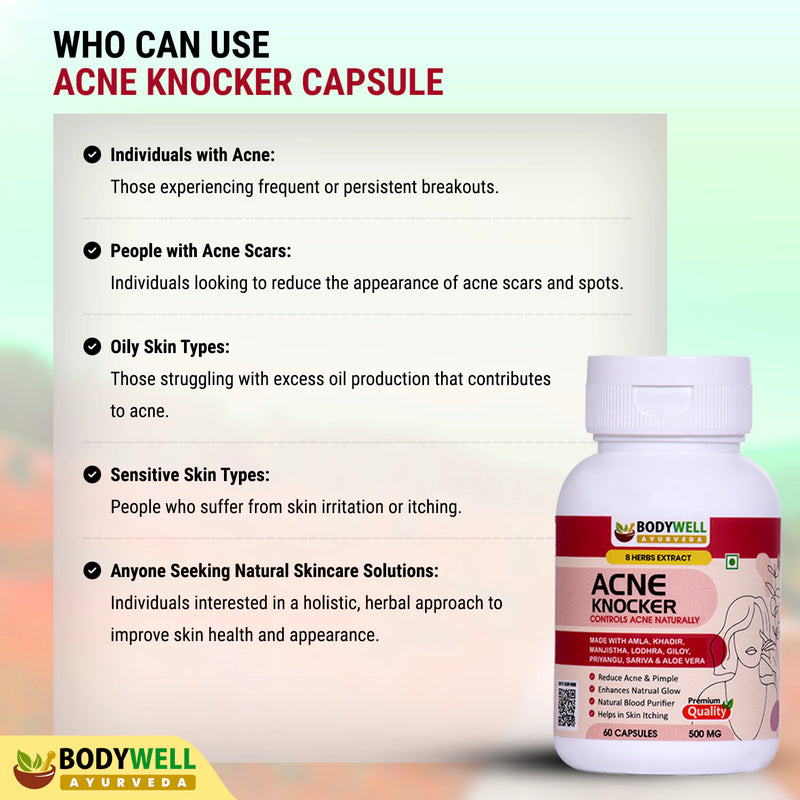 Acne Knocker, 500mg, Veg. Capsules