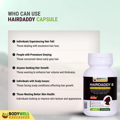 HairDaddy, 500mg, Veg. Capsules