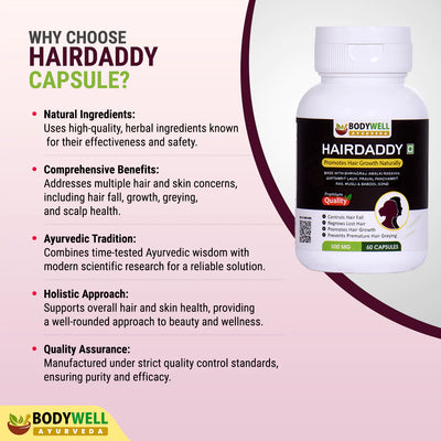 HairDaddy, 500mg, Veg. Capsules